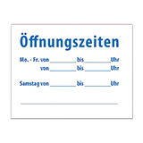 Schild Öffnungszeiten