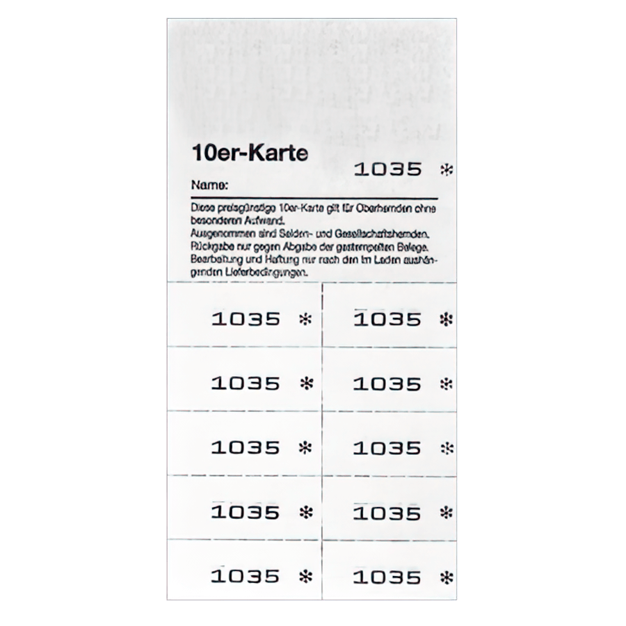Zehnerkarten weiß